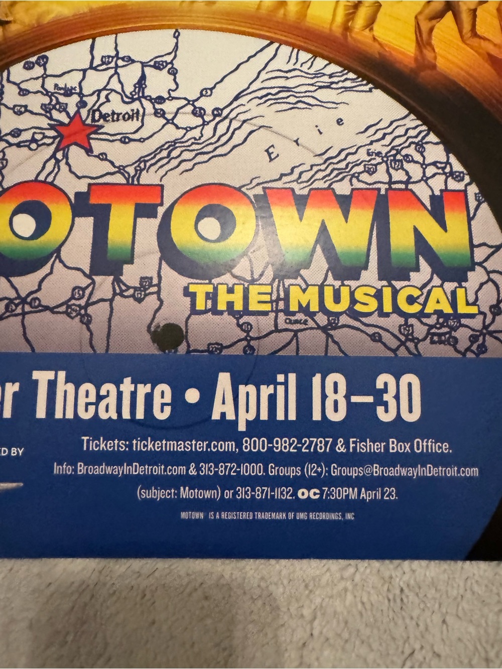 Motown The Musical Poster Detroit Fisher Theatre Broadway In Detroit April 18-30 - Picture 4 of 10